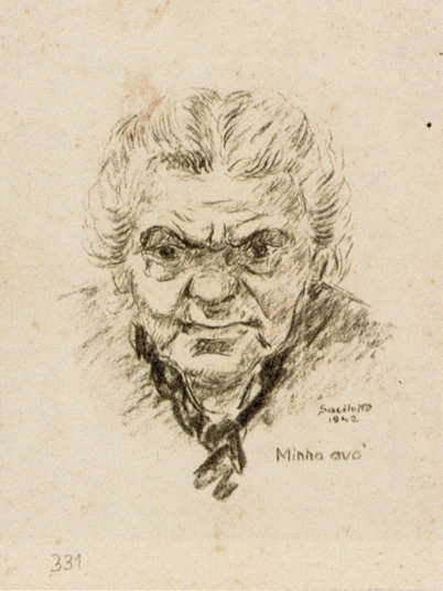 Minha Vó, 1942, Crayon sobre papel, 21 × 16 cm