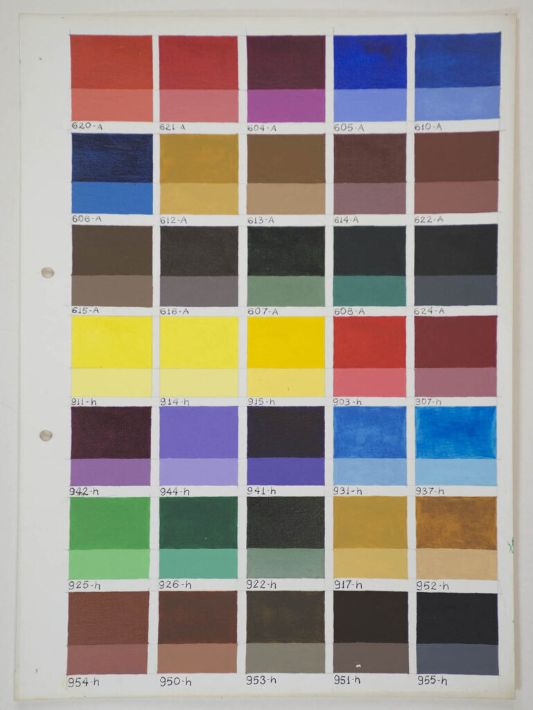 Tabela de cores