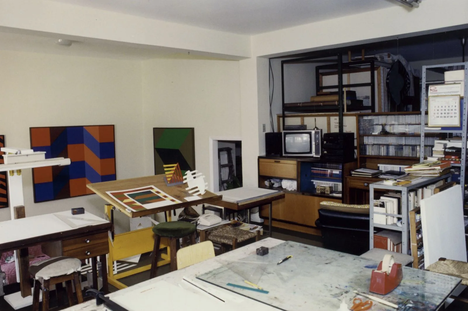 Panorâmica do ateliê da Rua Senador Fláquer, década de 1990
