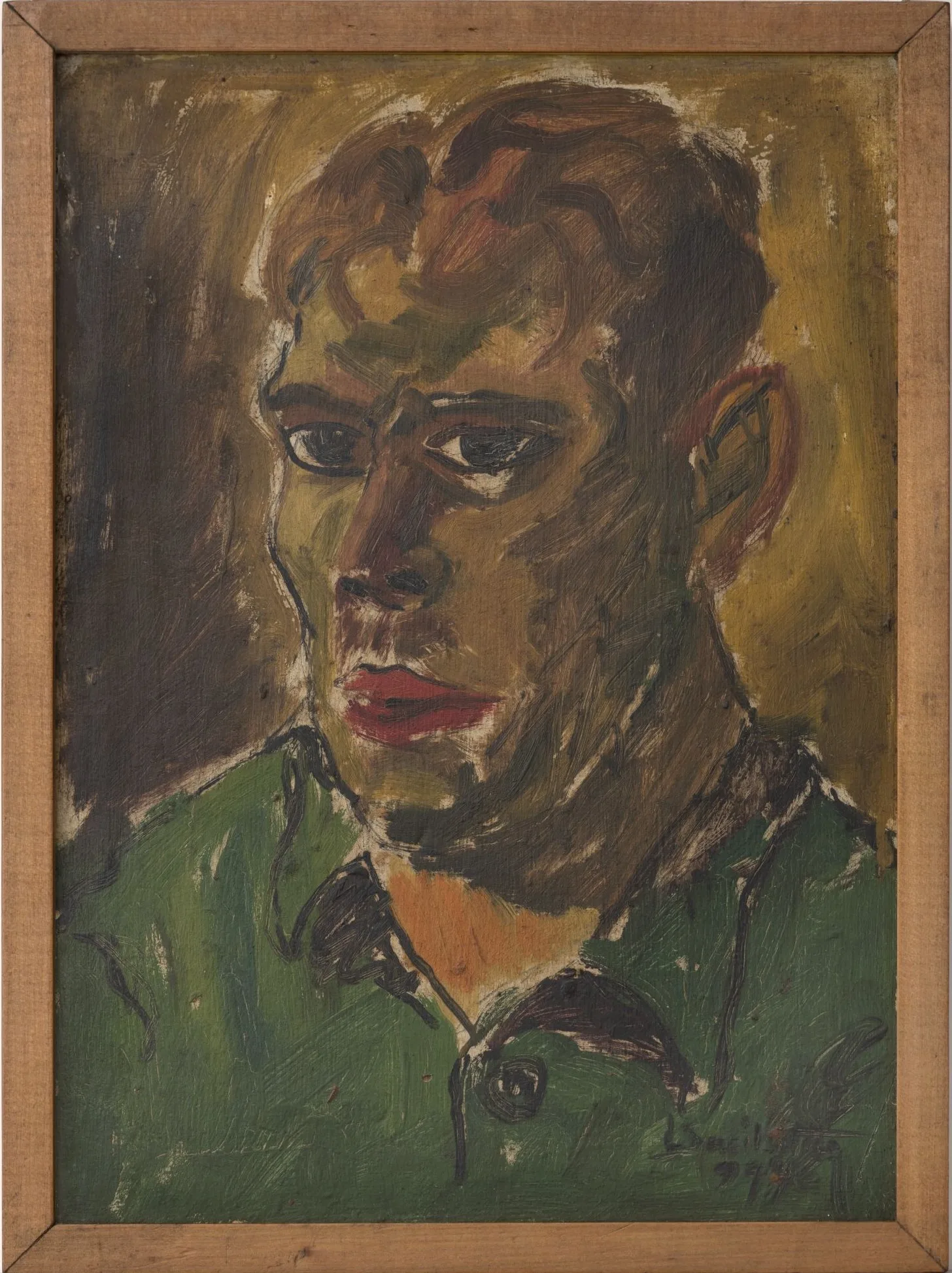 "Autorretrato", 1944, óleo sobre cartão, 33,5 × 24,0 cm