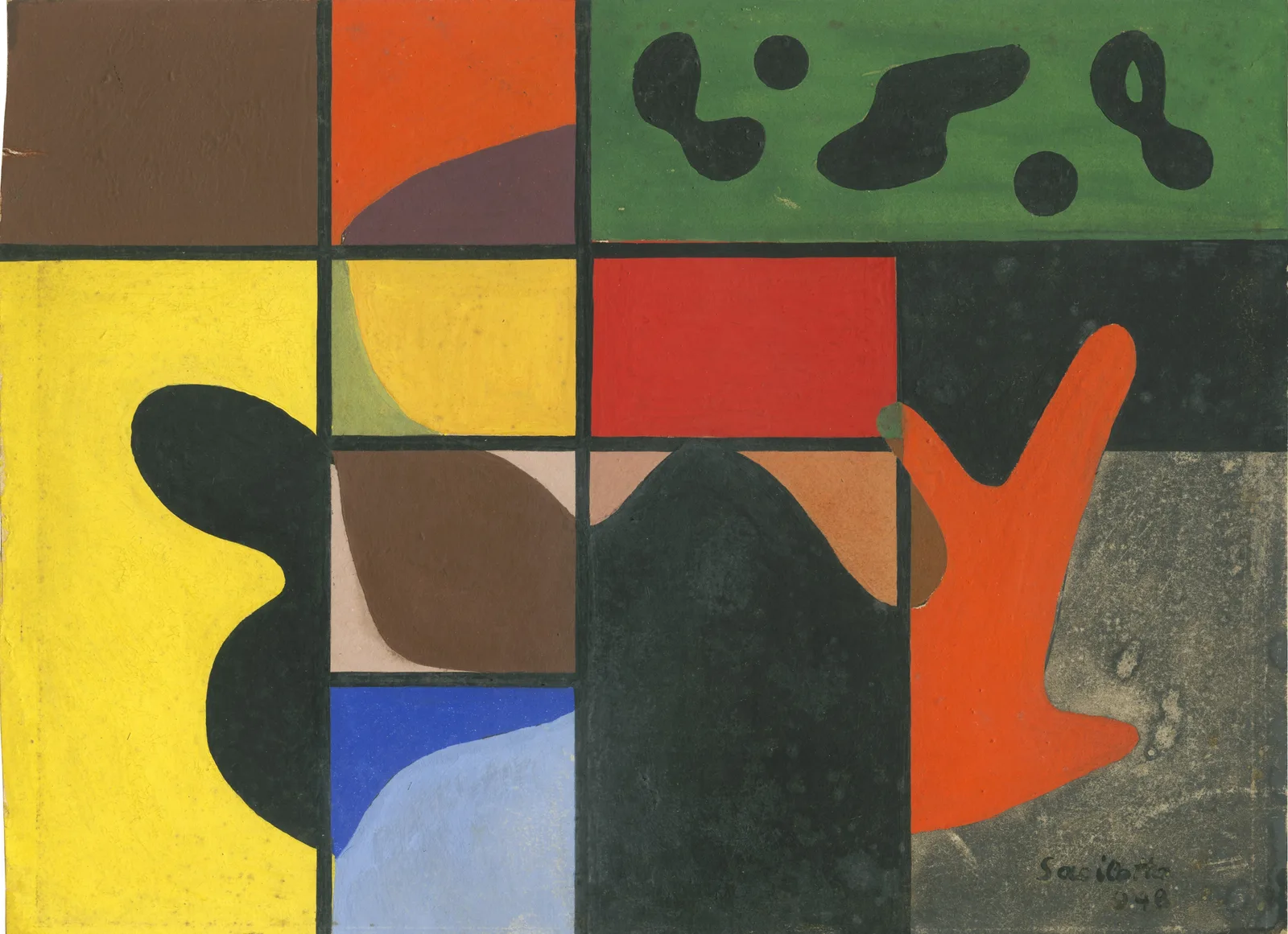 "Composição", 1948, guache sobre papel, 19,1 × 26,2 cm