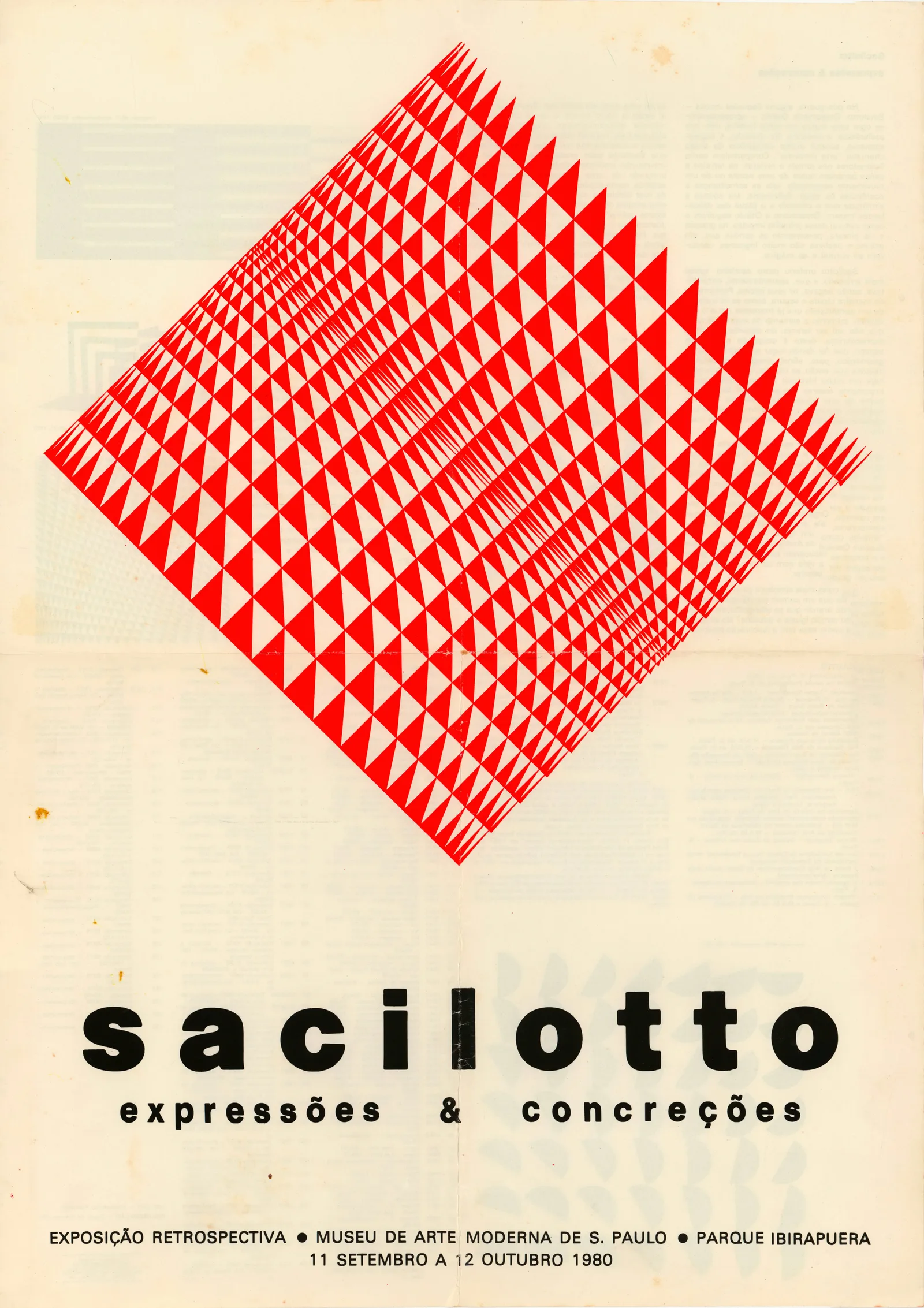 Cartaz / catálogo da exposição “Sacilotto – Expressões & concreções”, Museu de Arte Moderna, São Paulo, SP, 1980
