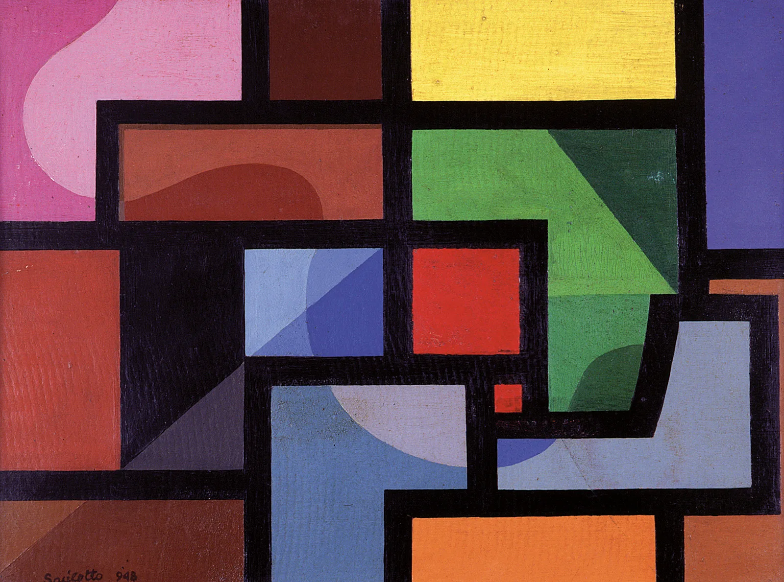 Luiz Sacilotto, Composição, 1948, óleo sobre fibrocimento, 43,2 × 57,8 cm. MAM-SP