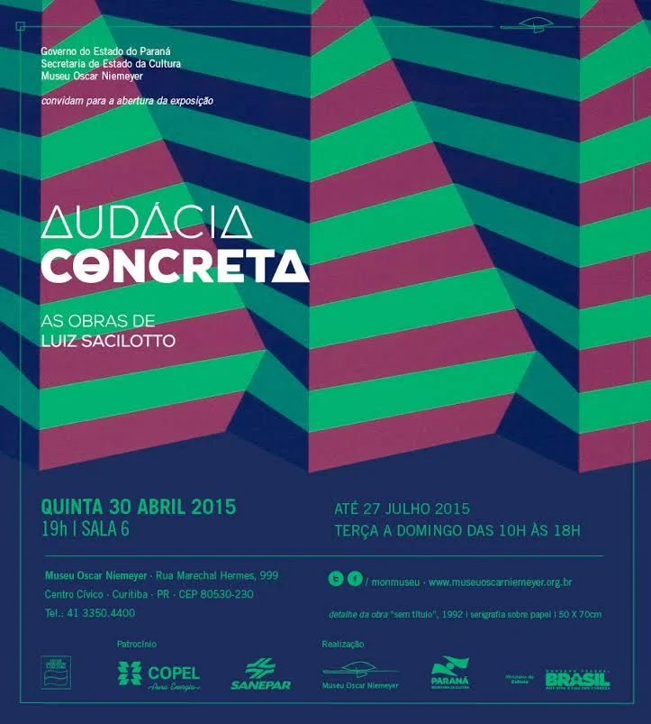 Convite da exposição "Audácia concreta: as obras de Luiz Sacilotto", Curitiba, PR, 2015